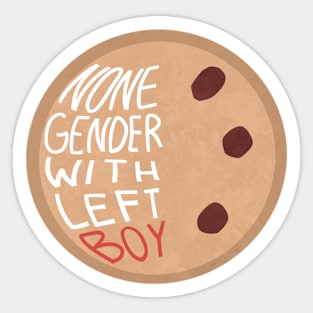 None gender with left boy Sticker